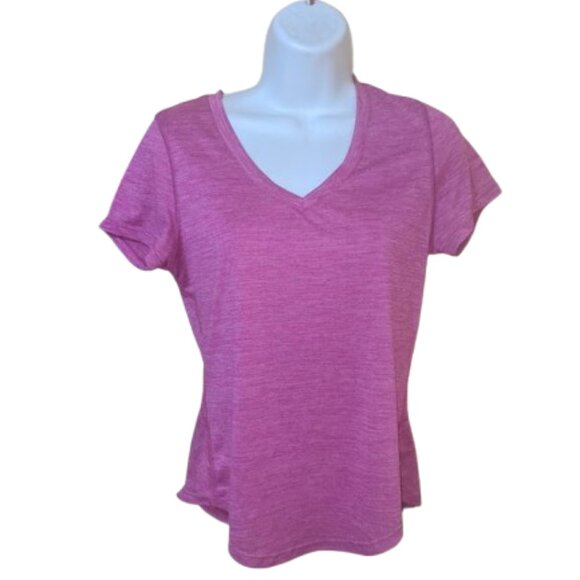 --- Pink V-Neck Athletic Shirt Size Small - Picture 1 of 3